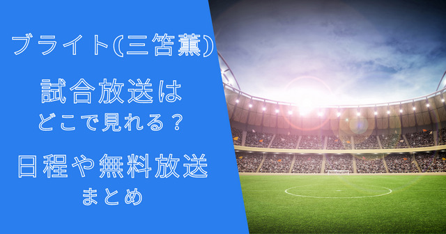 ブライトン(三笘薫)試合放送どこで見れる？2023日程や無料放送まとめ